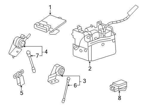 2010 GMC Yukon Anti-Lock Brakes Front Link Assembly Diagram for 25379115