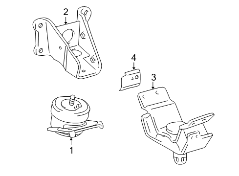 2010 Toyota 4Runner Engine & Trans Mounting Front Mount Bracket Diagram for 12311-75090