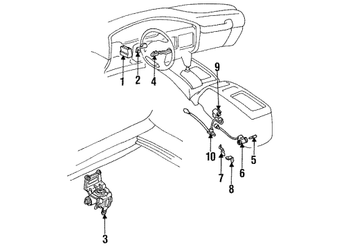 1992 Toyota Land Cruiser Cruise Control System Solenoid Assy, Transmission Diagram for 85420-60010