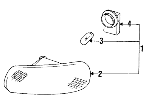 1996 Toyota Supra Bulbs Side Marker Lamp Diagram for 81740-14160