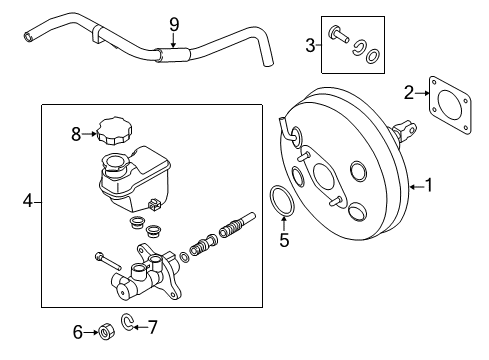 2016 Kia Cadenza Hydraulic System Booster Assembly-Vacuum Diagram for 591103R800