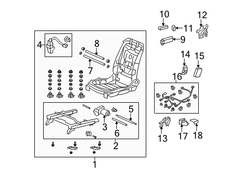2011 Honda Accord Crosstour Power Seats Sensor, Seat Weight Diagram for 81166-TA0-L01