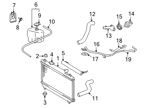 2007 Toyota Solara Radiator & Components By-Pass Pipe Diagram for 16268-0H070