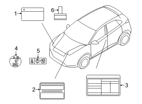 2021 Hyundai Venue Information Labels Label-Warning Diagram for 25328-F0000