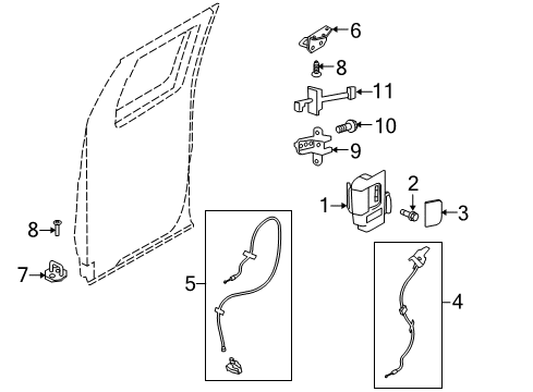 2012 Ford F-150 Rear Door - Lock & Hardware Handle Diagram for CL3Z-1822601-AC
