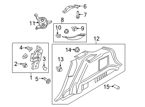 2016 Lincoln MKX Interior Trim - Quarter Panels Quarter Trim Panel Diagram for HA1Z-5831012-BB