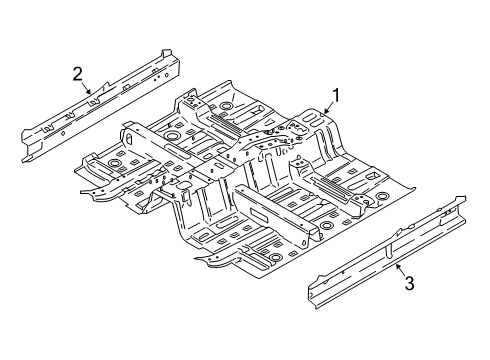 2021 Hyundai Venue Floor & Rails Panel Assembly-Side Sill Inner, RH Diagram for 65180-K2300