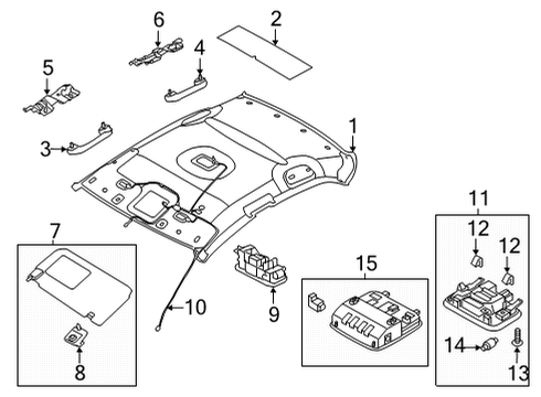 2022 Hyundai Elantra Interior Trim - Roof Lamp Assembly-Room Diagram for 92850-AB000-TVN