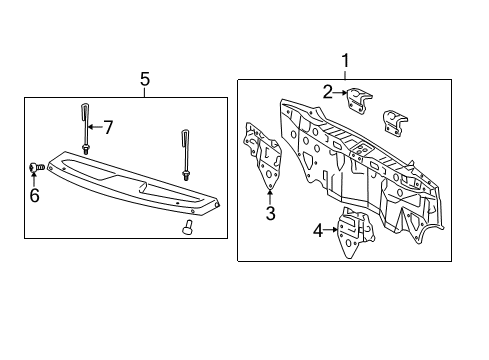 2013 Scion xD Rear Body Package Tray Diagram for 64330-52370-C0