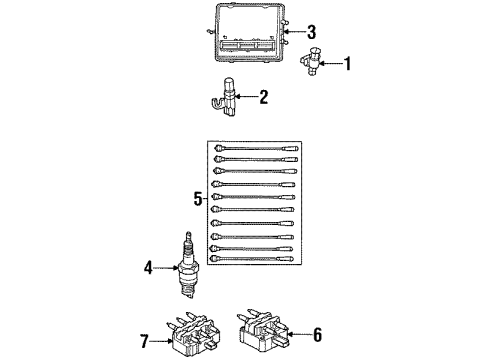 1992 Dodge Viper Ignition System Wire-Spark Plug #8 (V10) Diagram for 4643013