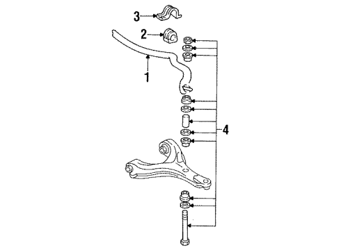 1994 Oldsmobile 88 Stabilizer Bar & Components - Front Stabilizer Bar Diagram for 12536362