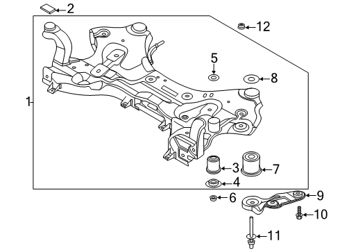 2020 Hyundai Palisade Suspension Mounting - Front Stay RH Diagram for 62477-S1000