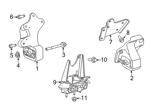 2014 Ram 1500 Engine & Trans Mounting Nut-HEXAGON FLANGE Lock Diagram for 6511227AA