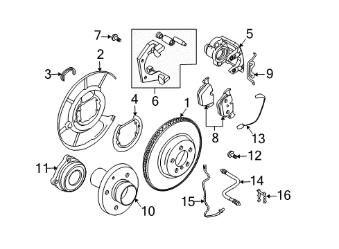 2004 BMW 525i Brake Components Rear Right Abs Wheel Speed Sensor Diagram for 34526771703