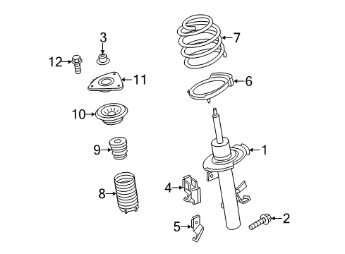 2017 Ford Escape Struts & Components - Front Damper Bracket Diagram for 3M5T-14A301-ABB