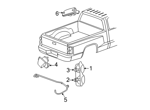 2006 Dodge Dakota Tail Lamps, High Mounted Stop Lamp, License Lamps Lamp-Tail Stop Backup Diagram for 55077604AD