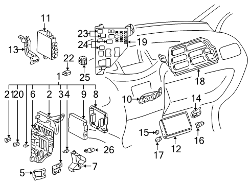 2003 Toyota Prius Switches Computer Diagram for 89221-49025