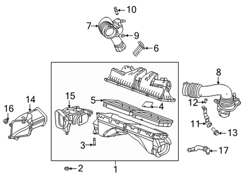 2022 Cadillac CT4 Air Intake Air Cleaner Assembly Diagram for 84867721