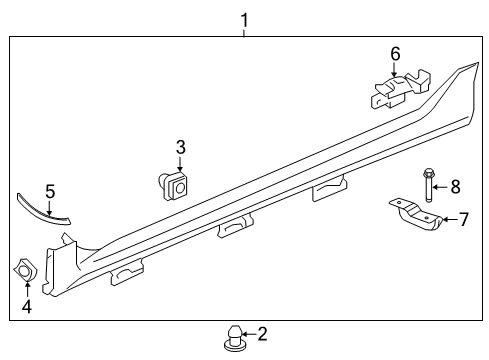 2018 Honda Civic Exterior Trim - Pillars, Rocker & Floor Garnish Assy., R. Side Sill *R560P* (MIDNIGHT BURGUNDY PEARL) Diagram for 71800-TEG-A01ZA