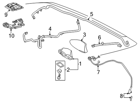 2022 Lexus NX450h+ Antenna & Radio Antenna Assembly Diagram for 86300-0R090