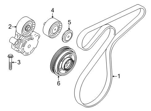 2018 Mini Cooper Countryman Belts & Pulleys Ribbed V-Belt Diagram for 11287634195