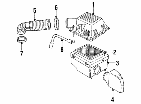 1998 Jeep Grand Cherokee Filters Cover-Air Cleaner Diagram for 53030178