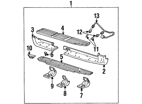 2002 Lincoln Navigator Running Board Running Board Center Bracket Diagram for YL3Z-16N463-BA