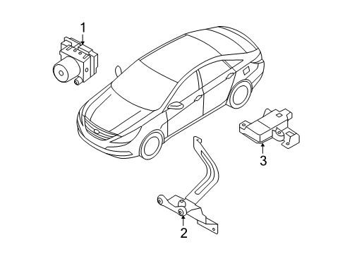 2013 Hyundai Sonata Stability Control Bracket-Hydraulic Module Diagram for 589604R000