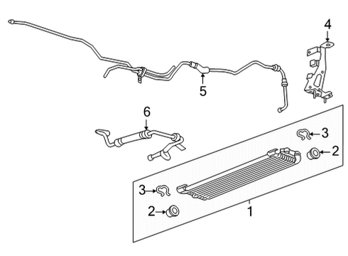 2022 Cadillac CT5 Trans Oil Cooler Hose & Tube Assembly Diagram for 84887316