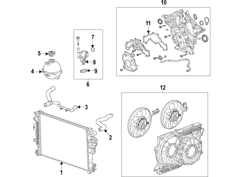 2019 Buick Regal Sportback Cooling System, Radiator, Water Pump, Cooling Fan Fan Module Diagram for 84000788