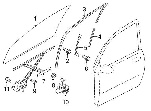 2011 Mitsubishi Outlander Sport Rear Door Bolt-HEXAGON FLANGE Head Diagram for MF140201