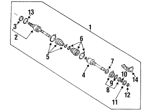 1997 Nissan Quest Drive Axles - Front Repair Kit-Dust B00T, Inner Diagram for 39741-0B025