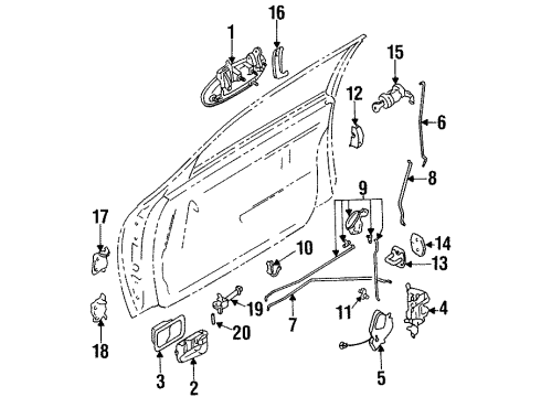 1993 Nissan Altima Door & Components Switch Assy-Power Window, Rear Rh Diagram for 25421-0E000