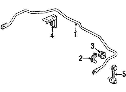 1995 Honda Prelude Stabilizer Bar & Components - Rear Bracket, Left Rear Stabilizer Diagram for 52318-SS0-000