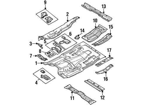 1999 Dodge Ram 1500 Cab - Floor Panel-Front Floor Pan Diagram for 55275180AC