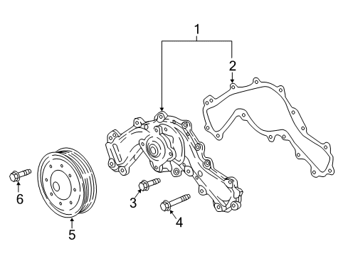 2021 Chevrolet Colorado Water Pump Pulley Diagram for 12655061