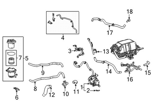 2019 Toyota Mirai Water Pump Outlet Hose Diagram for 16BB7-77030