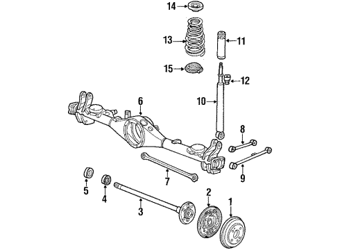 1987 Honda Civic Rear Suspension Drum, Rear Brake Diagram for 42610-SD9-010