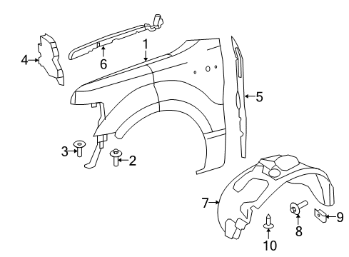 2013 Ford F-150 Fender & Components Fender Diagram for CL3Z-16005-B