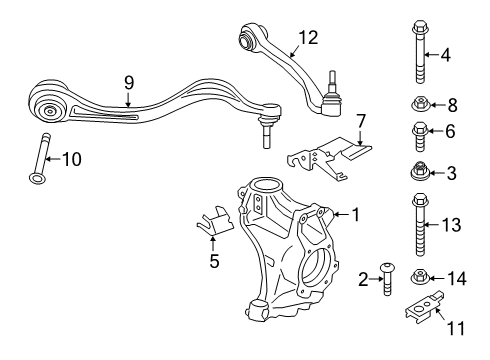 2022 BMW Z4 Front Suspension Components HOLDER LEFT REAR Diagram for 34526879091