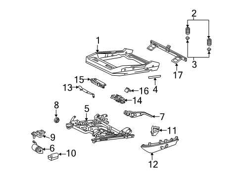 2008 Chrysler Crossfire Tracks & Components Bracket Diagram for 5073888AA