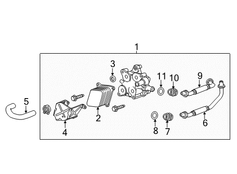 2018 Cadillac CTS Turbocharger Rear Hose Connector Diagram for 12668611