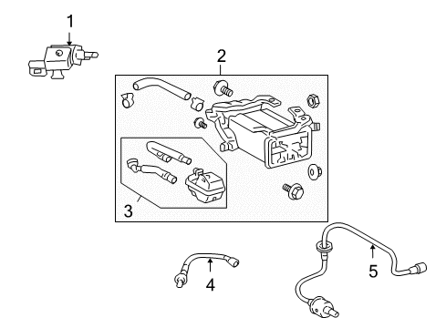 2010 Lexus GS450h Emission Components Valve Sub-Assy, Ventilation Diagram for 12204-31060