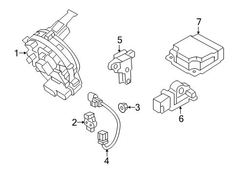 2019 Kia Sorento Air Bag Components Clock Spring Contact Assembly Diagram for 93490C5140