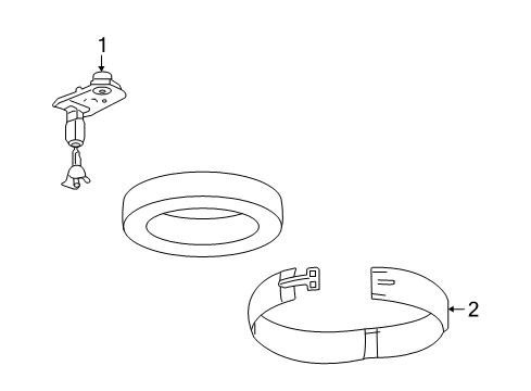 2007 Saturn Outlook Spare Tire Carrier Shield Diagram for 22969960