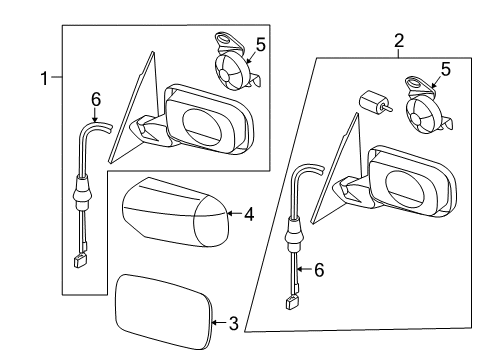 2005 BMW 330Ci Mirrors Heated Outside Mirror, Right Diagram for 51167890484