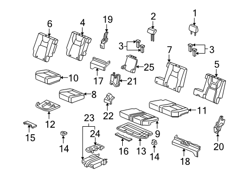 2010 Honda Ridgeline Rear Seat Components Gap, L. RR. Seat Mounting Bracket Cover *NH607L* (TU DARK GRAY) Diagram for 82595-SJC-A01ZB