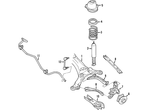 2005 Ford Five Hundred Rear Suspension, Lower Control Arm, Upper Control Arm, Stabilizer Bar, Suspension Components Stabilizer Bar Diagram for 7G1Z-5A772-B