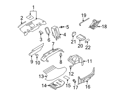 2007 Infiniti G35 Interior Trim - Rear Body Jack Complete Diagram for 99550-JK60A