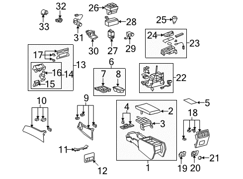 2007 Lexus LS460 Heated Seats Box Assembly, Console Diagram for 58810-50130-B0